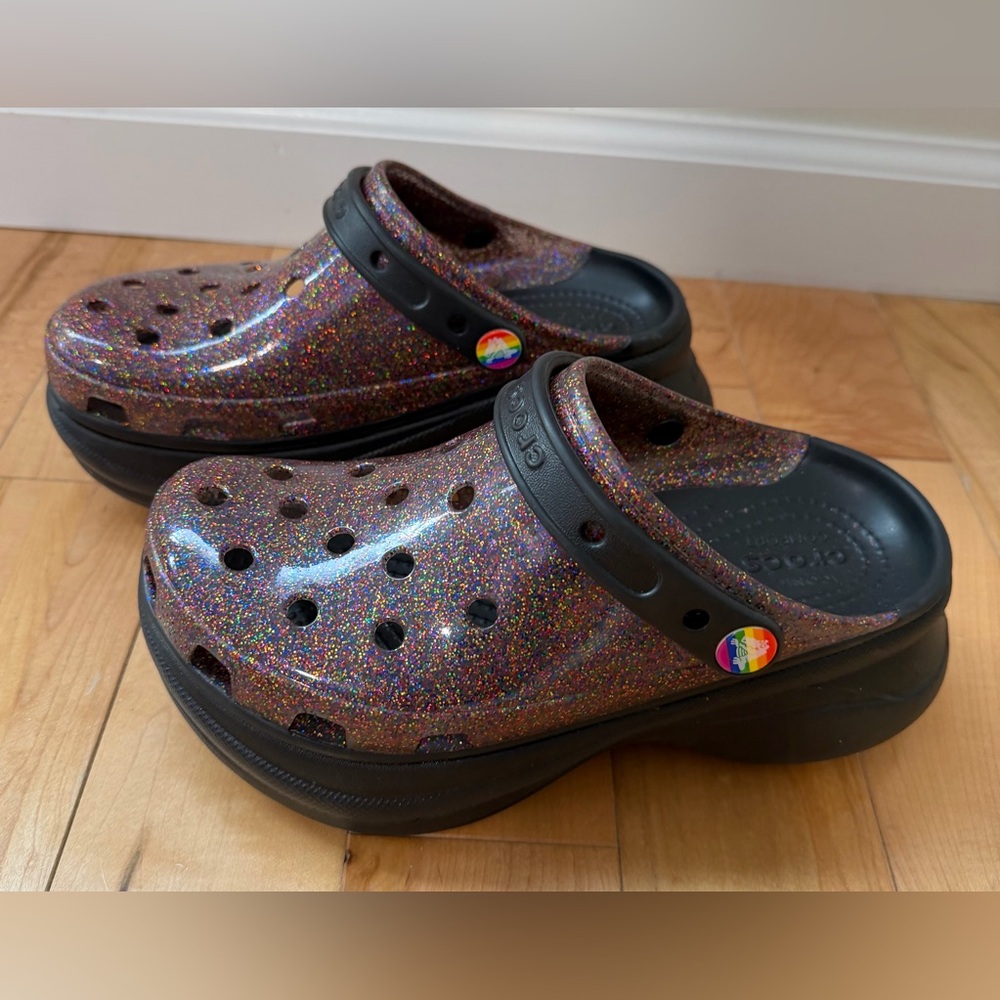 Crocs Translucent Glitter Bae Platform Pride Clog… - image 4